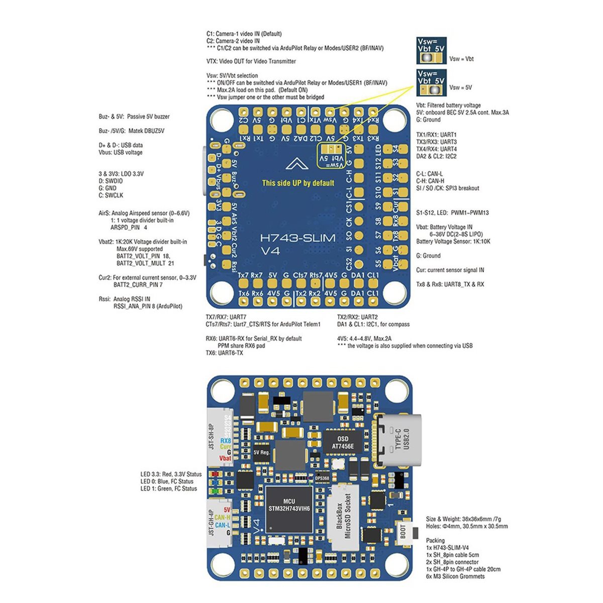 Drone Rc V4 - PROMOTION~ SLIM V4 Flight Controller with