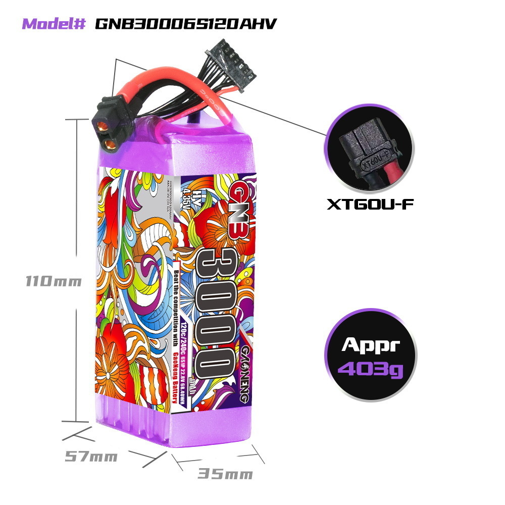 GNB Lipo Battery 6S 22.8V 3000 - Drone Rc Car ulasan dan harga